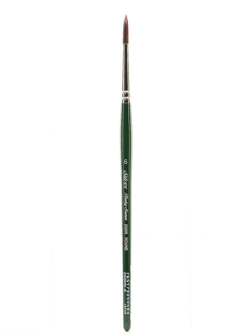 Silver Brush Ruby Satin Series Synthetic Brushes Short Handle 6 Round 2500S
