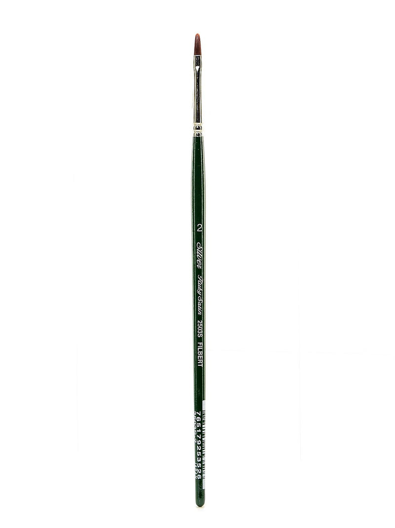 Silver Brush Ruby Satin Series Synthetic Brushes Short Handle 2 Filbert 2503S