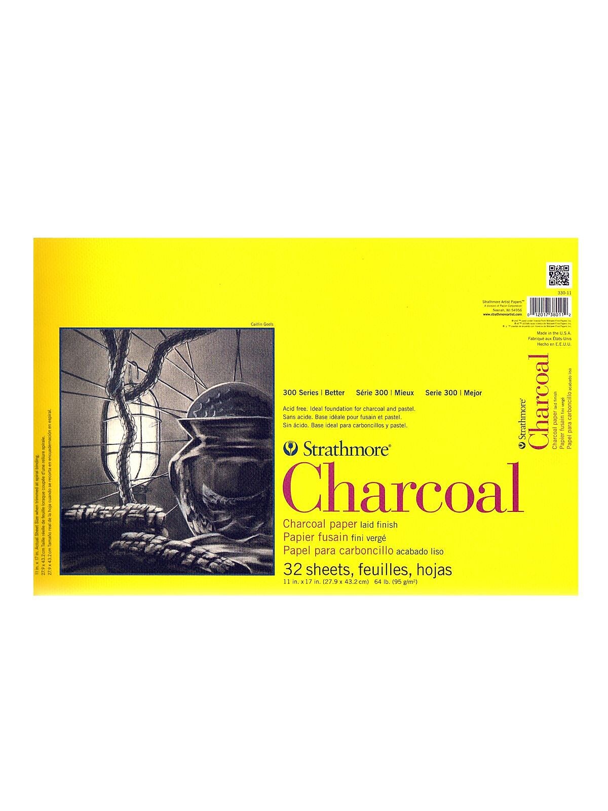 Strathmore 300 Series Charcoal Paper Pads 11 In. X 17 In. 32 Sheets [Pack Of 2]