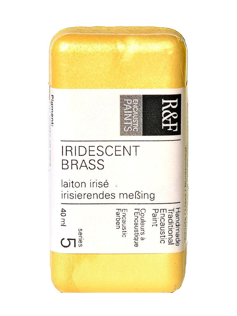 R  And  F Handmade Paints Encaustic Paint Iridescent Brass 40 Ml