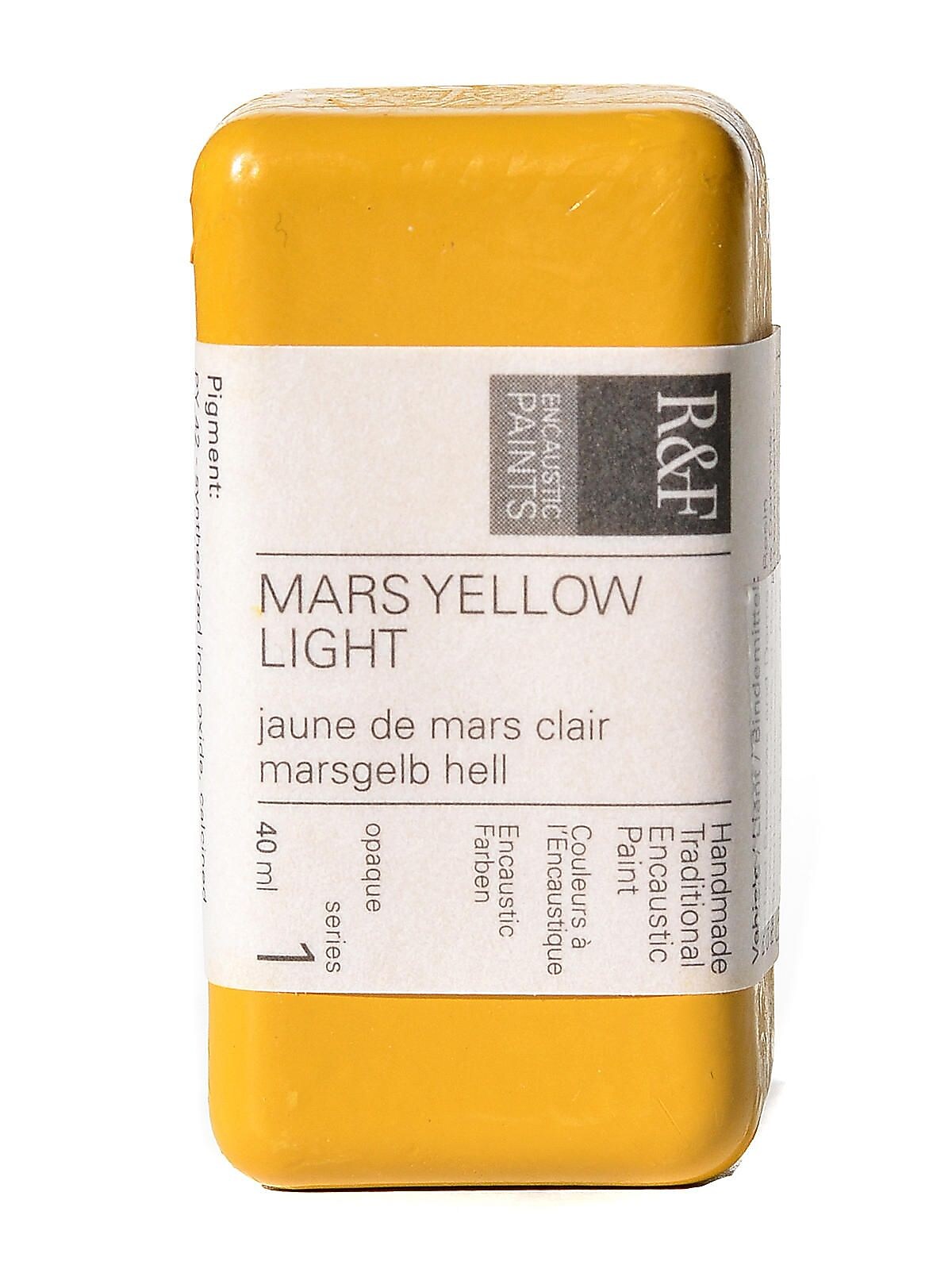 R  And  F Handmade Paints Encaustic Paint Mars Yellow Light 40 Ml [Pack Of 2]