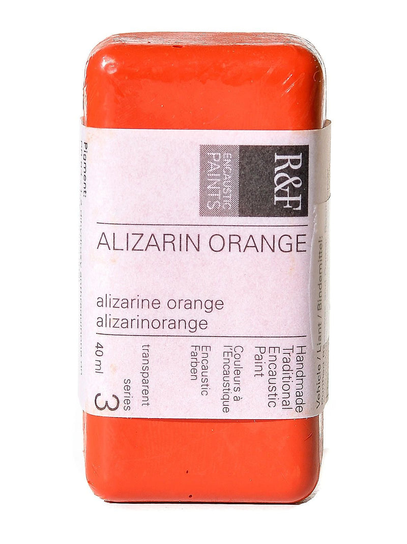 R  And  F Handmade Paints Encaustic Paint Alizarin Orange 40 Ml