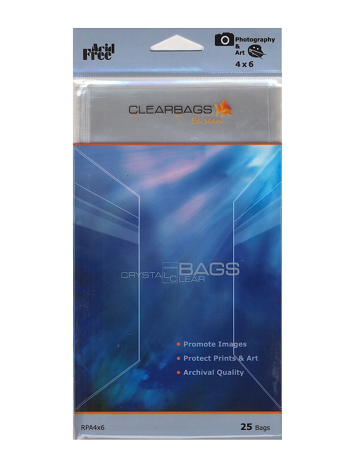 Clearbags Photography and Art Bags, 4" x 6", 25/Box, 6/Pack (59515-6)