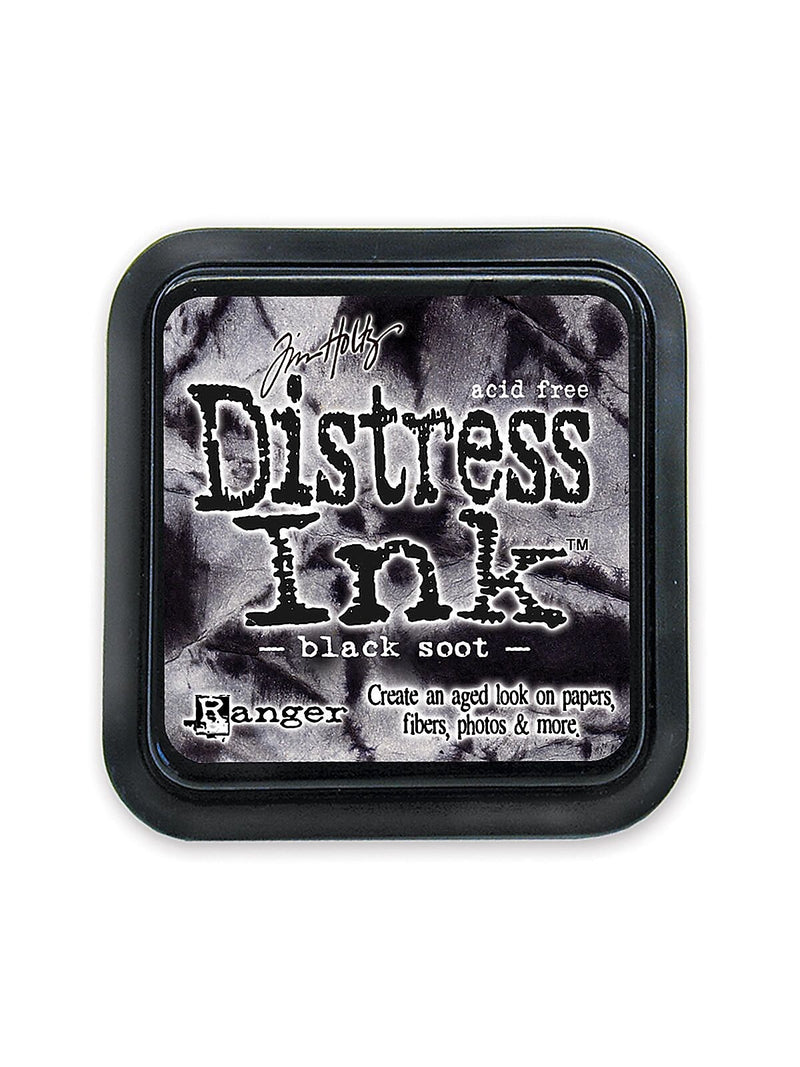 Ranger Tim Holtz Distress Ink Pads, 2" x 2", Black Soot, 3/Pack (66957-PK3)