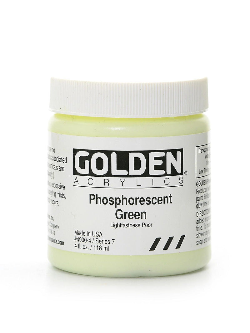 Golden Heavy Body Acrylics Phosphorescent Green 4 Oz. (12055)