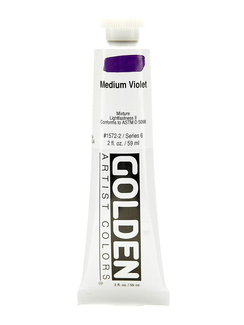 Golden Heavy Body Acrylic Paints Paint Medium Violet 2 Oz.