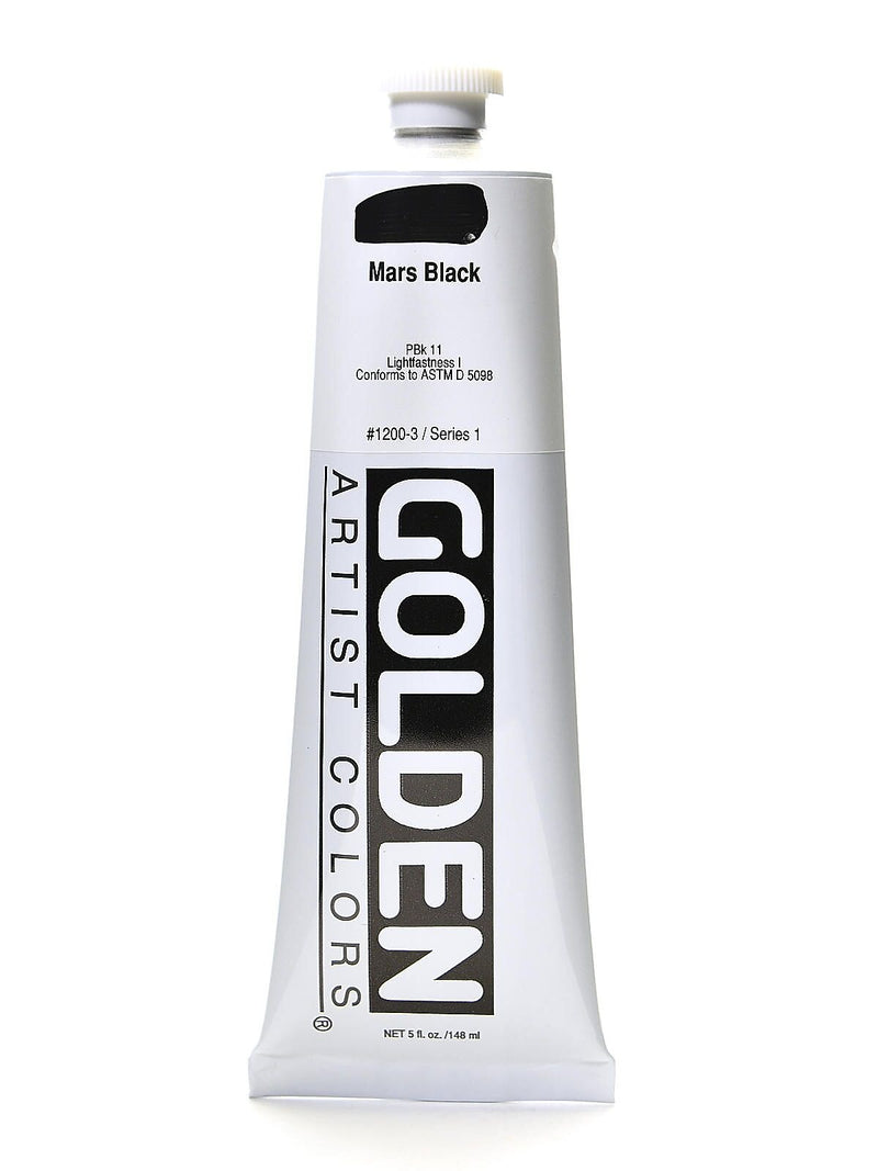 Golden Heavy Body Acrylic Paints Mars Black 5 Oz.