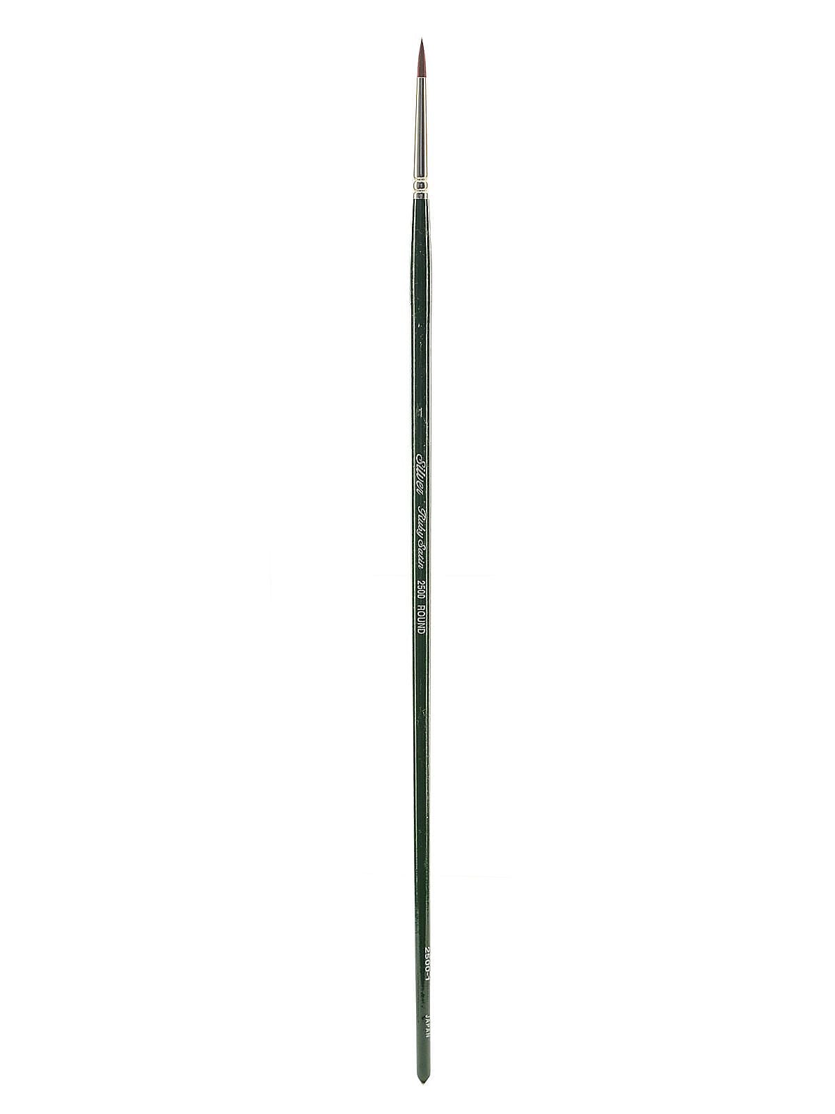 Silver Brush Ruby Satin Series Synthetic Brushes Long Handle, 1 Round No 2500 (31446)