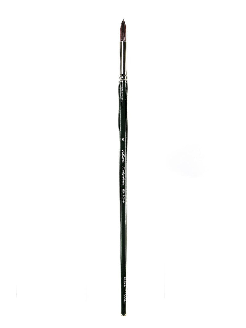 Silver Brush Ruby Satin Series Synthetic Brushes, Long Handle 6 Round No 2500 (46193)