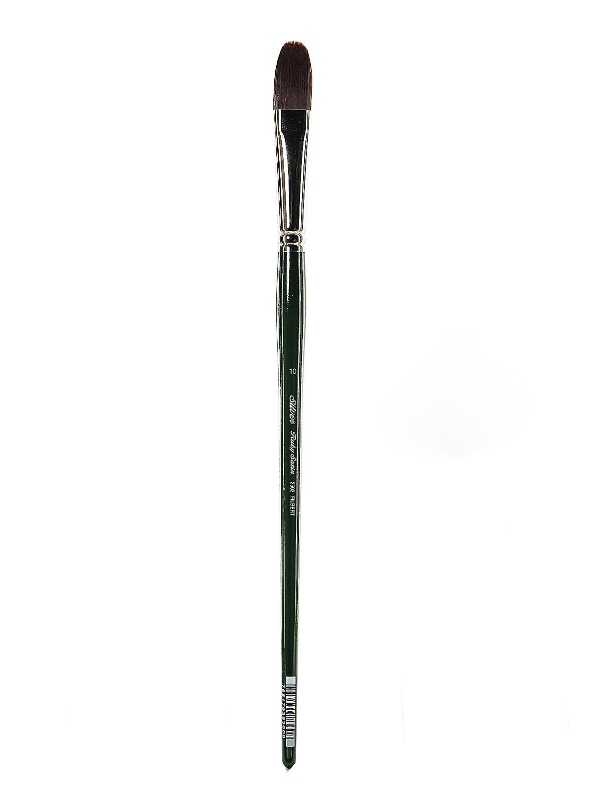 Silver Brush Ruby Satin Series Synthetic Brush, Long Handle, 10, Filbert, 2503 (49192)