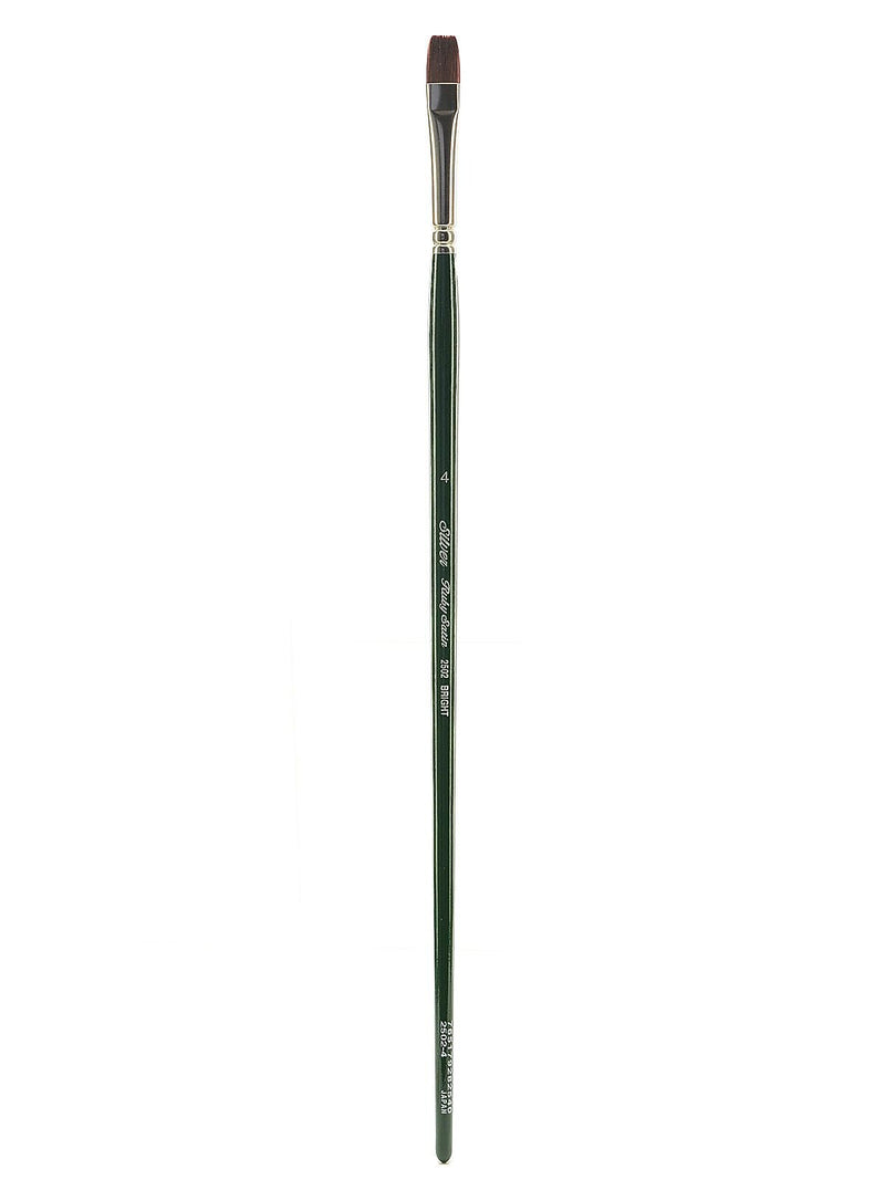 Silver Brush Ruby Satin Series Synthetic Brushes, Long Handle, 4-Bright 2502 (54319)