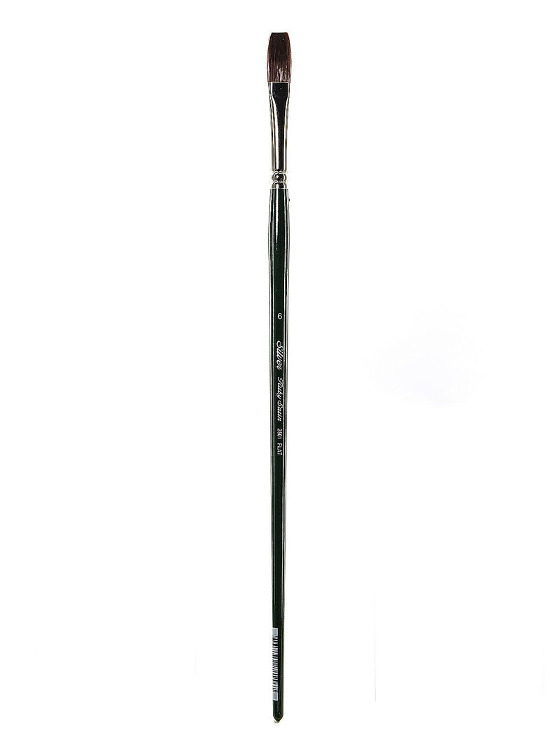 Silver Brush Ruby Satin Series Synthetic Brushes, Long Handle, 6-Flat 2501 (65859)