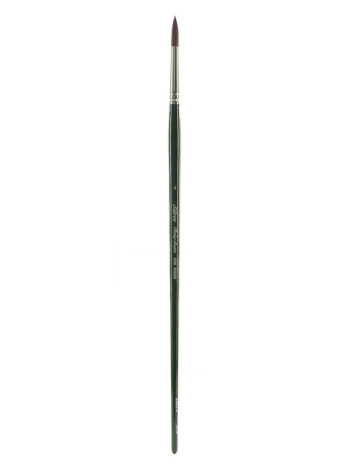 Silver Brush Ruby Satin Series Synthetic Brushes Long Handle 4 Round 2500 (73088)