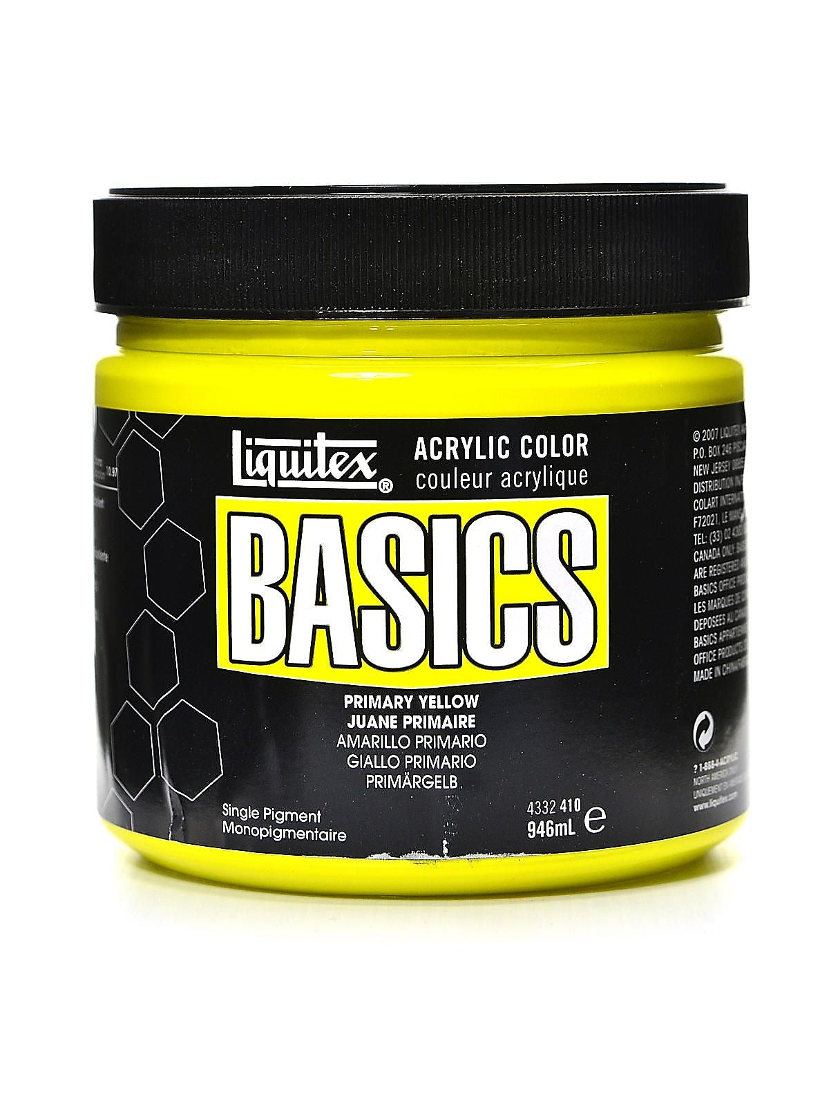 Liquitex Basics Acrylics Colors, Primary Yellow, 32Oz Jar (43521)