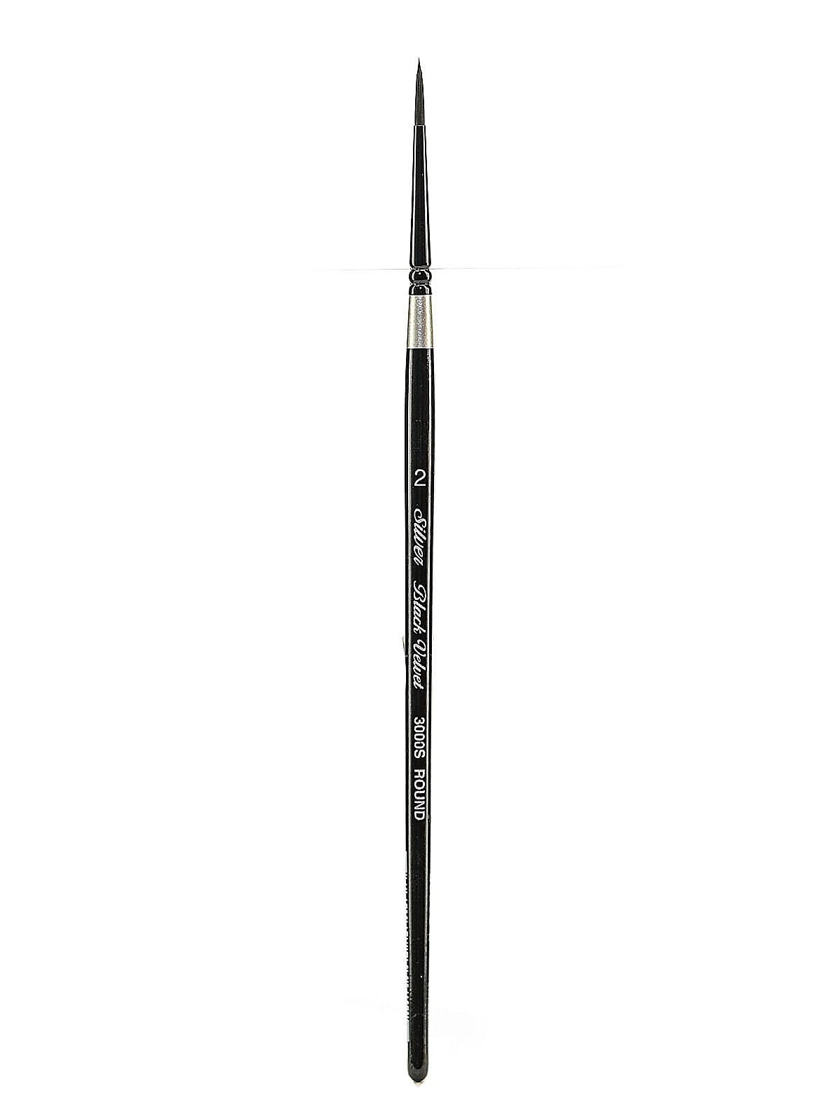 Silver Brush Black Velvet Series Brushes, 2 Round No 3000S (47000)