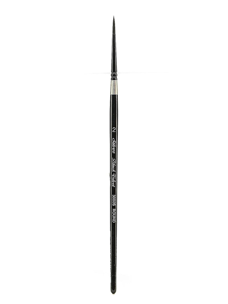 Silver Brush Black Velvet Series Brushes, 2 Round No 3000S (47000)