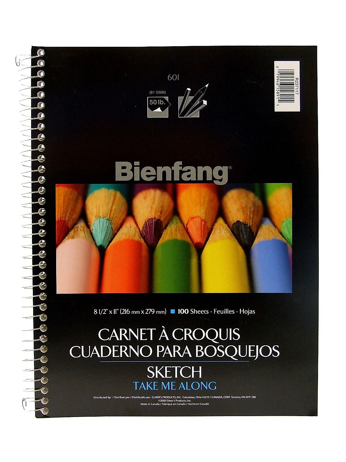 Bienfang 8.5" x 11" Wire Bound Sketch Pad, 100 Sheets/Pad, 3/Pack (68728-PK3)