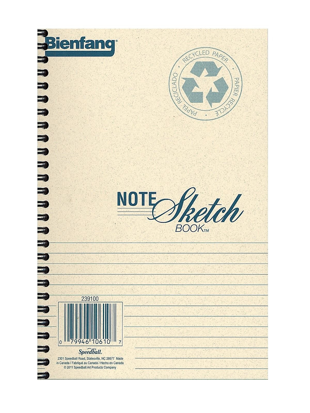 Bienfang 5.5" x 8" Wire Bound Sketch Book, 64 Sheets/Book, 3/Pack (56204-PK3)