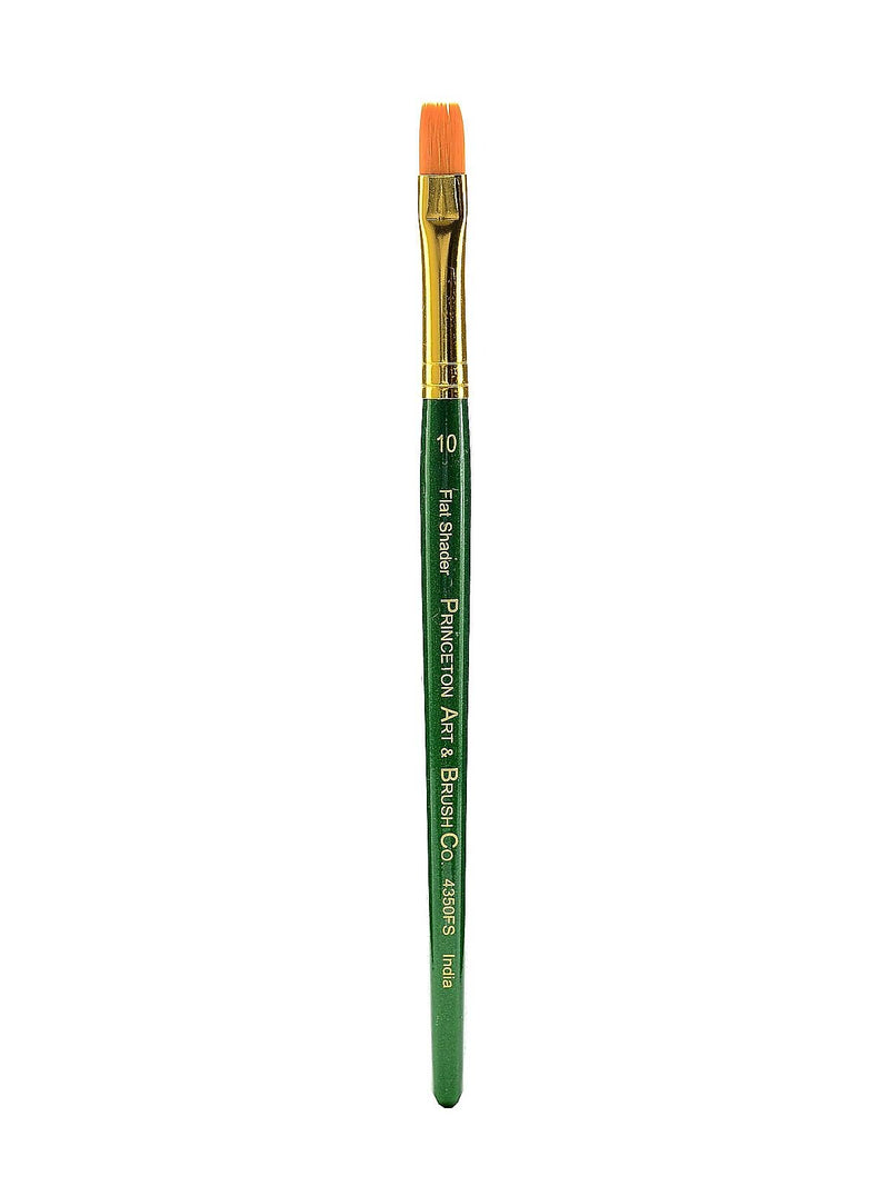 Princeton Series-4350 Synthetic Watercolor And Acrylic Brushes, 10 Flat Shader (24142)
