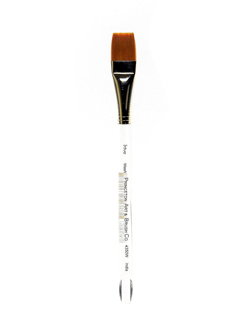 Princeton Series 4350 Synthetic Watercolor And Acrylic Brushes, 3/4" Square Wash (31616)