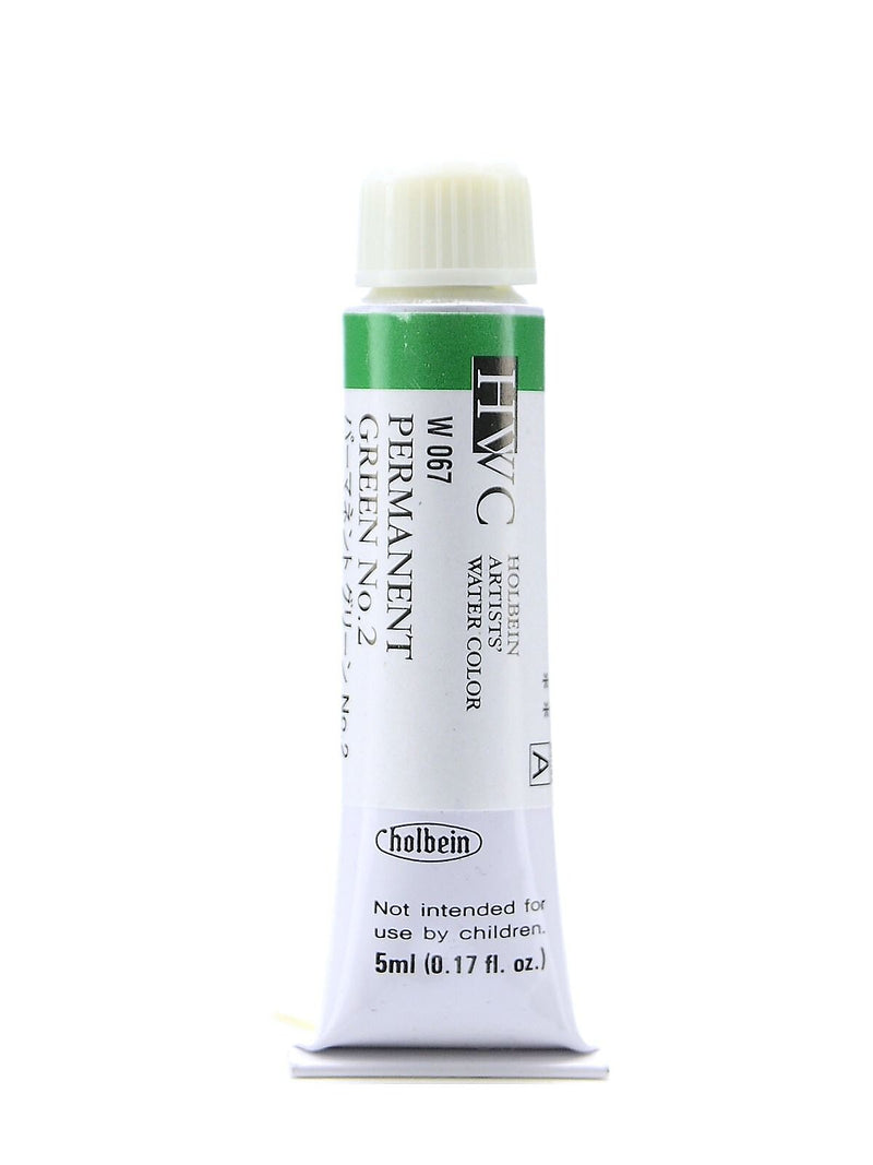 Holbein Artist Watercolor, Permanent Green 02, 5Ml, 2/Pack (97117-Pk2)