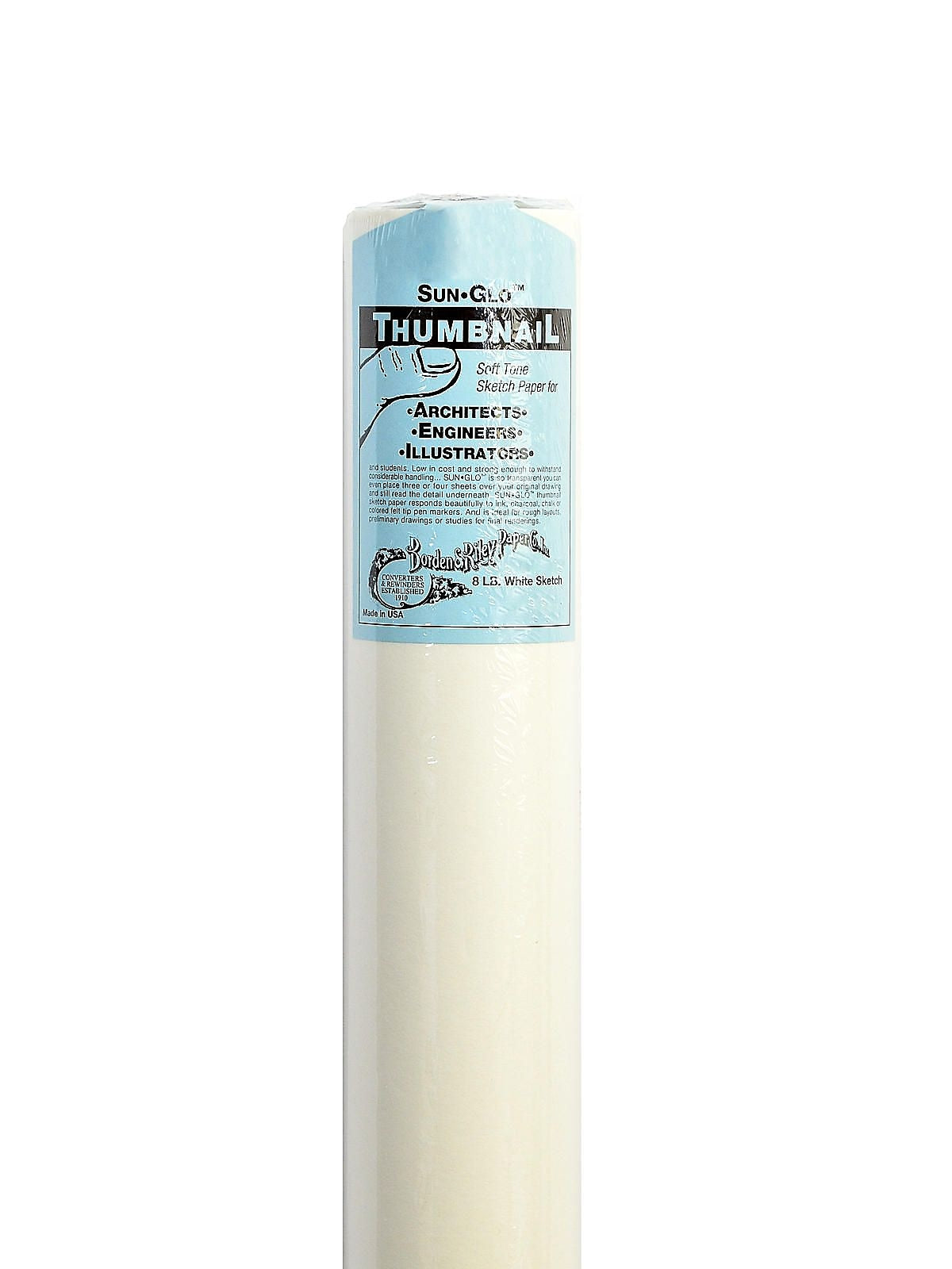 Borden And Riley Sun-Glo Thumbnail Sketch Paper Rolls White 8 Lb. 21" x 50 Yd. Roll (35WR215000)