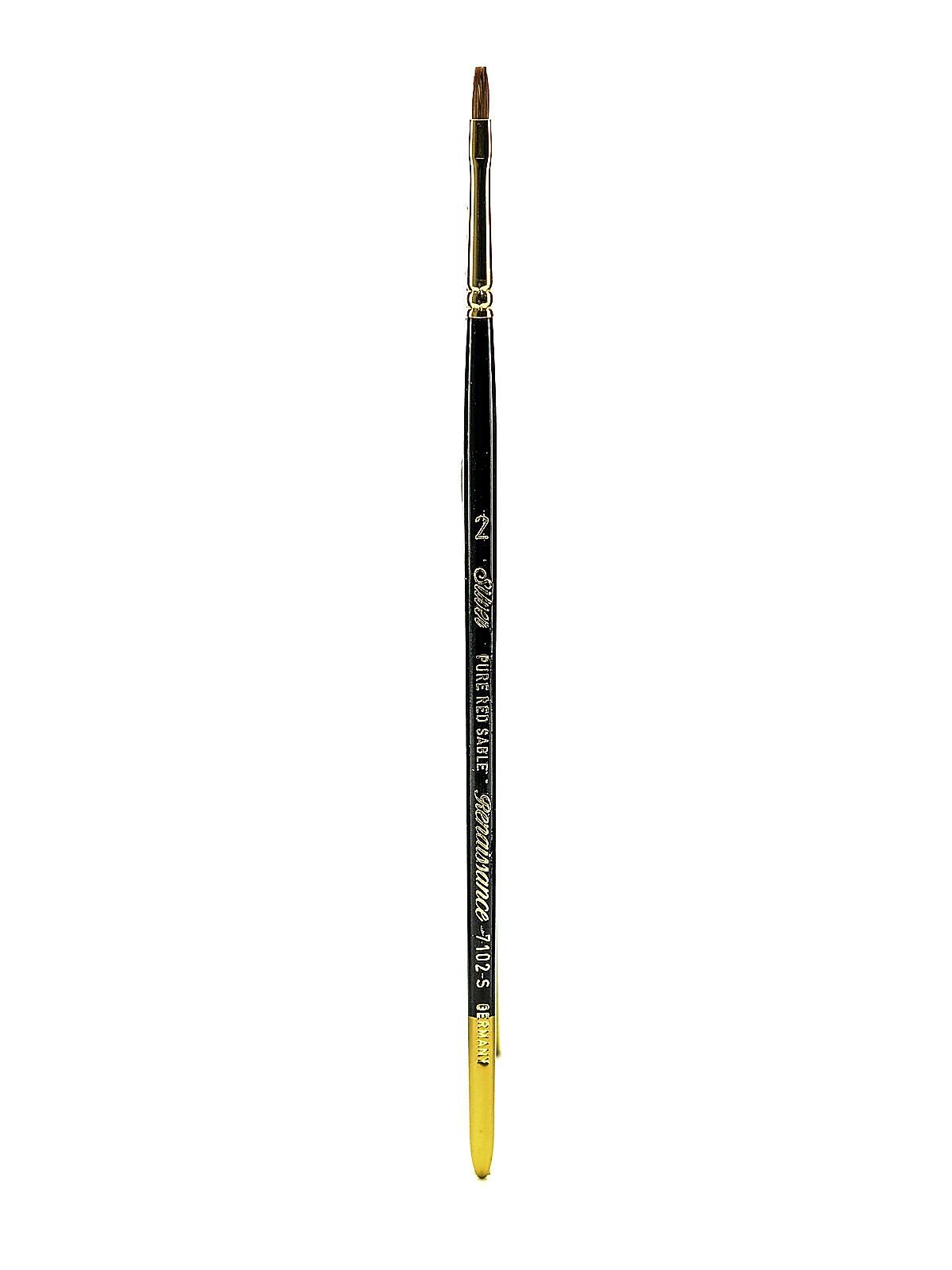 Silver Brush Renaissance Series Brushes, Short Handle, 2-Bright (43515)