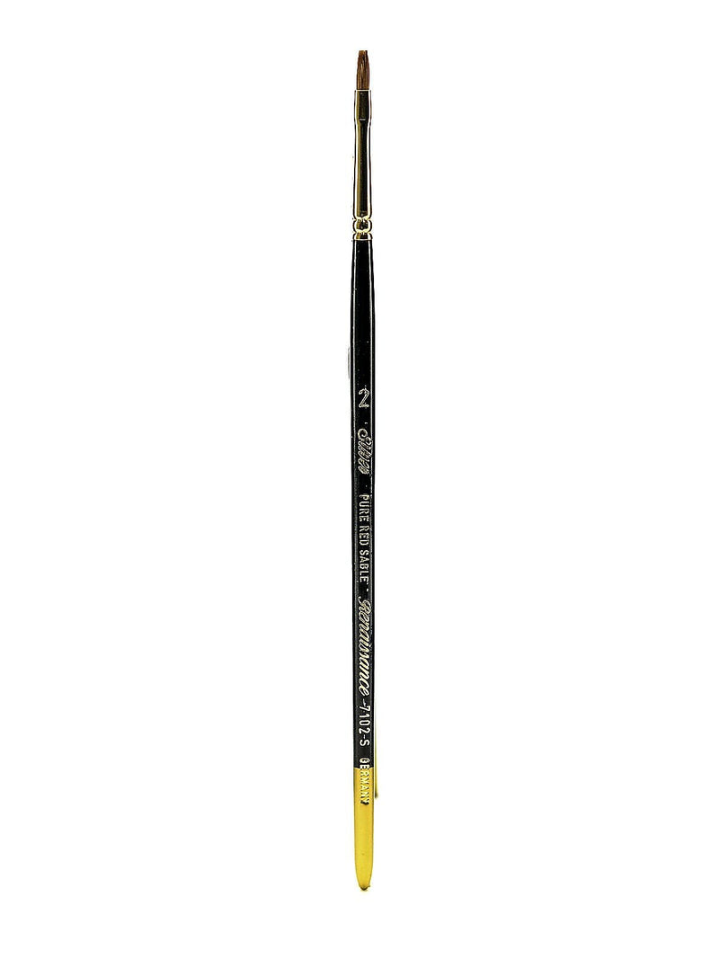 Silver Brush Renaissance Series Brushes, Short Handle, 2-Bright (43515)