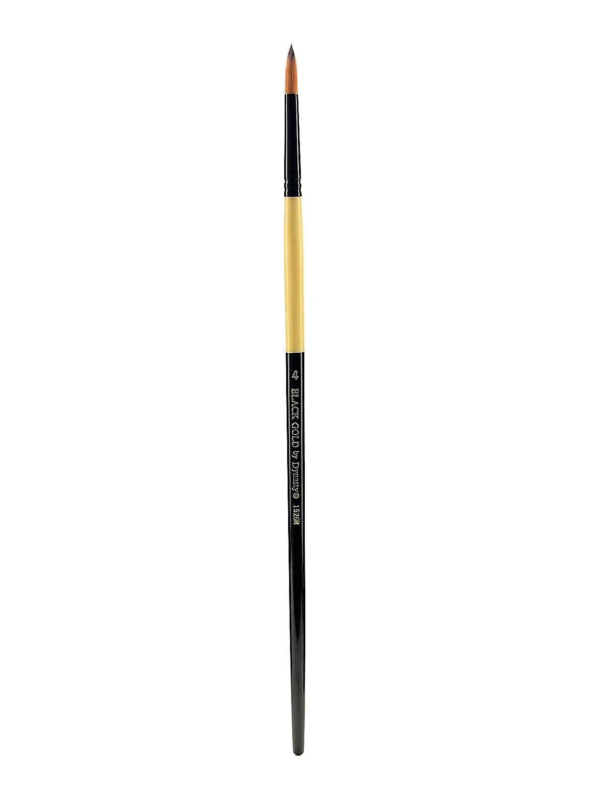 Dynasty Black Gold Series Long Handled Synthetic Brushes, 4-Round 1526R (10304)