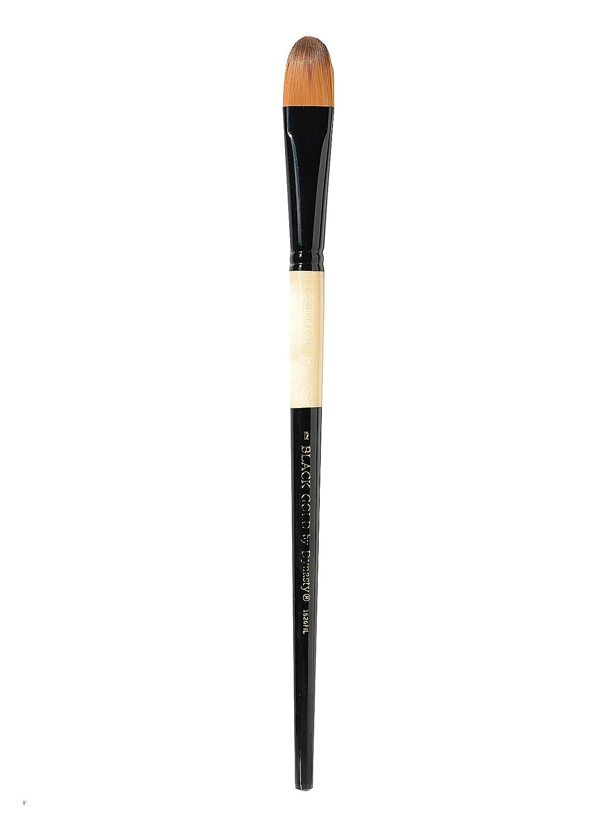 Dynasty Black Gold Series Long Handled Synthetic Brushes, 12 Filbert 1526Fil (35712)