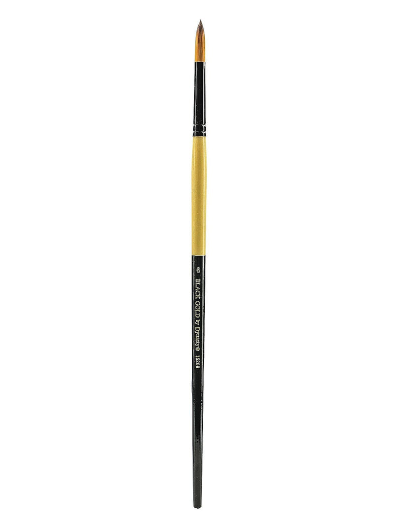 Dynasty Black Gold Series Long Handled Synthetic Brushes, 6 Round 1526R (82188)