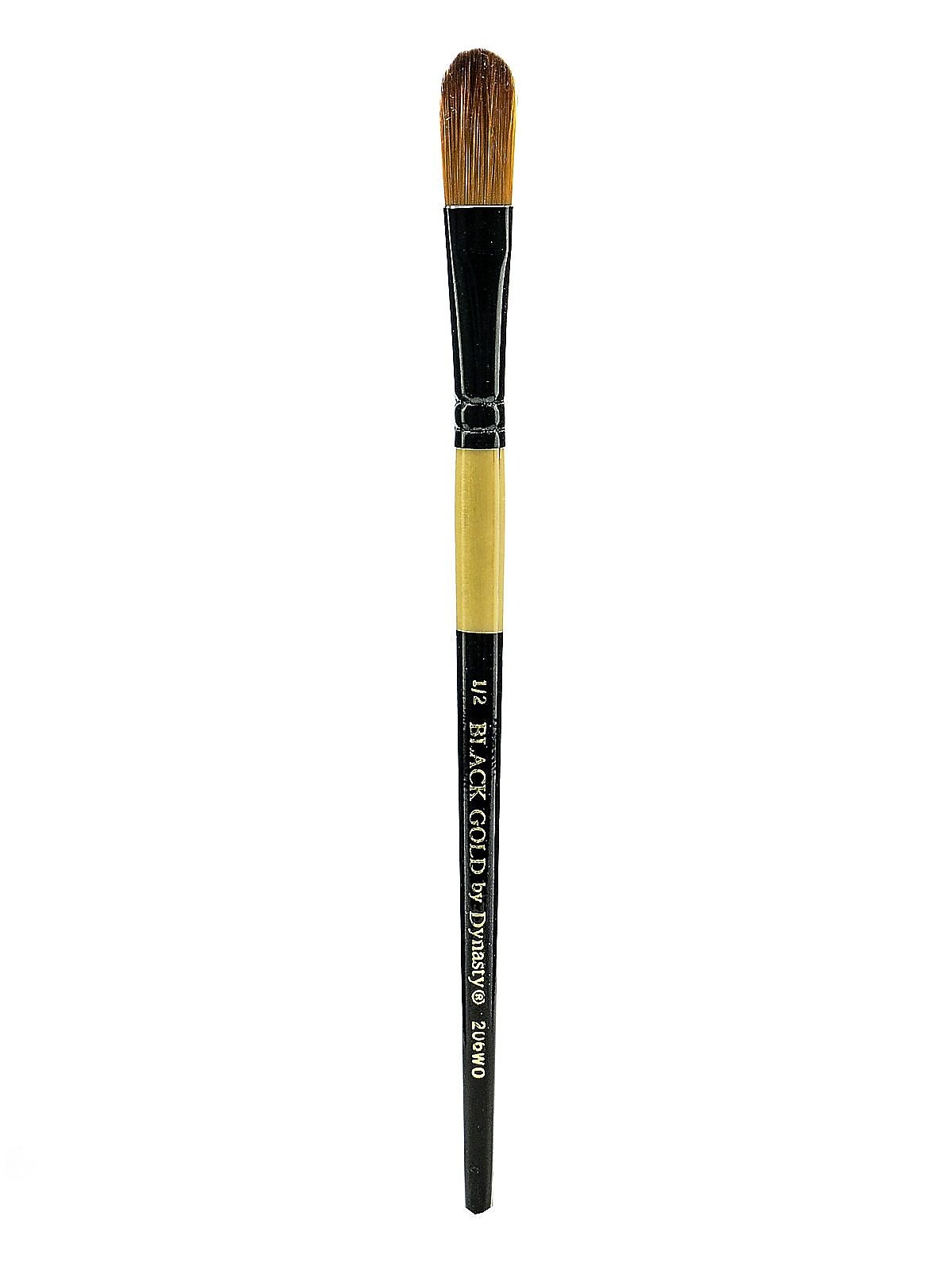 Dynasty Black Gold Series Synthetic Brushes, Short Handle 1/2" Oval Wash (44547)
