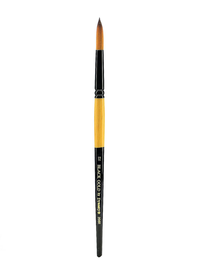 Dynasty Black Gold Series Synthetic Brushes Short Handle 12 Round (44794)