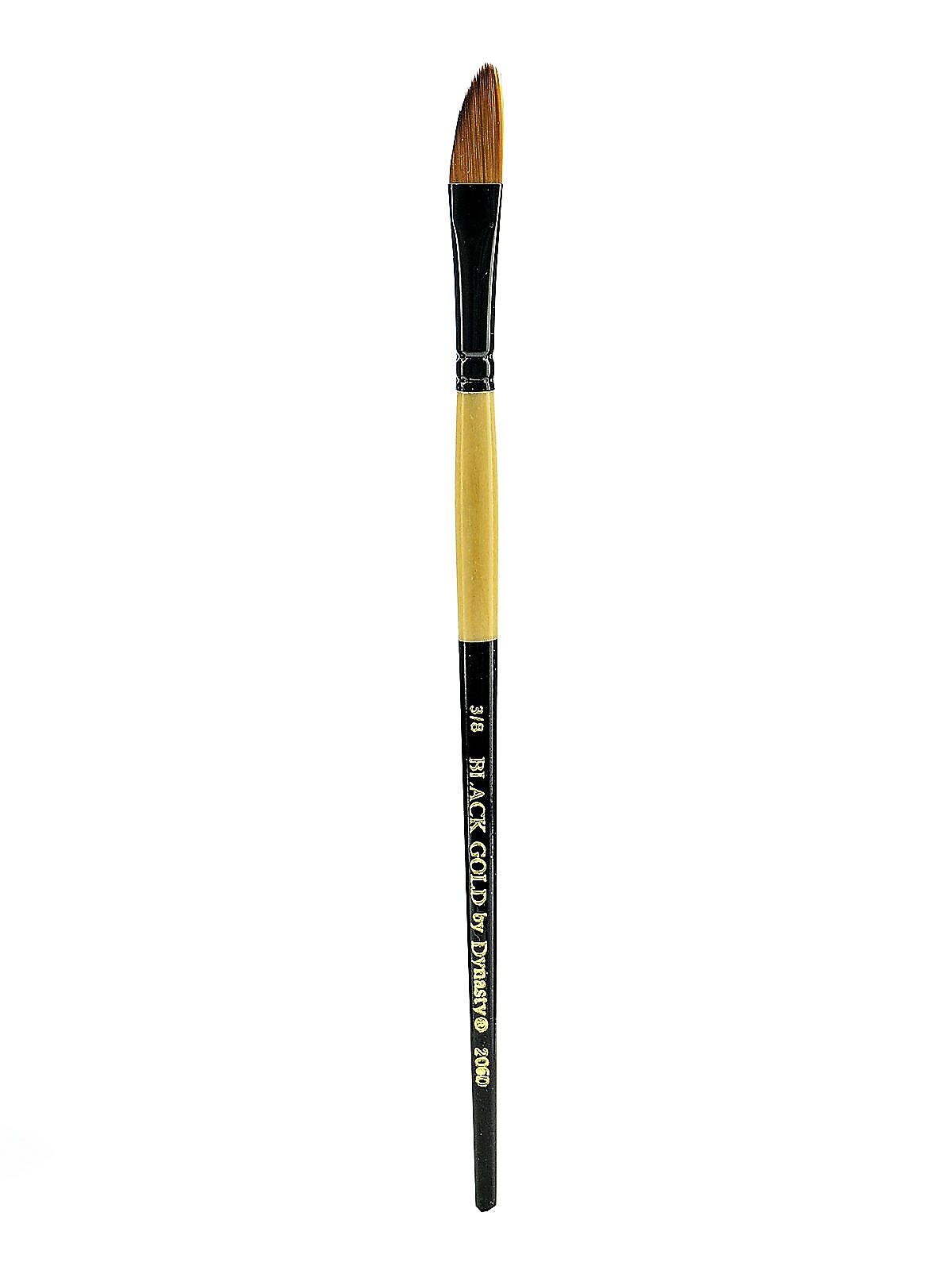 Dynasty Black Gold Series Synthetic Brushes, Short Handle 3/8" Dagger (45815)