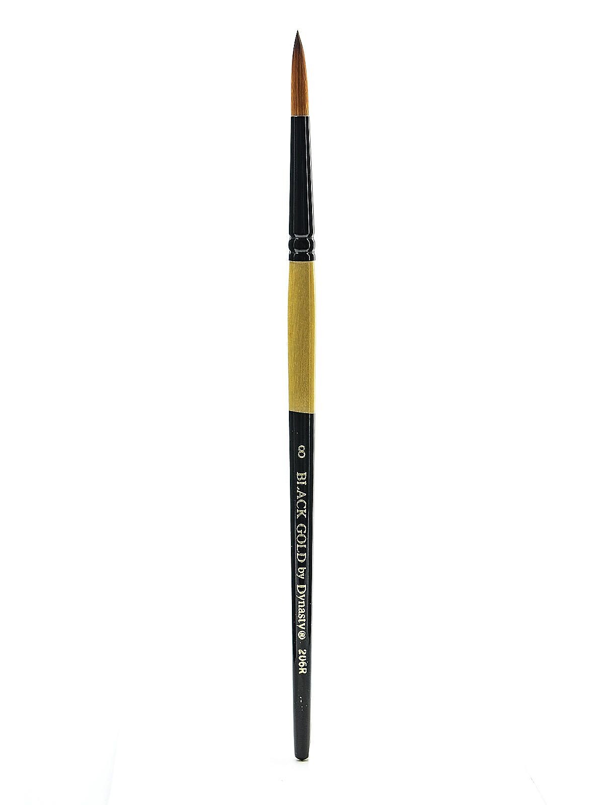 Dynasty Black Gold Series Synthetic Brushes Short Handle, 8-Round (50641)