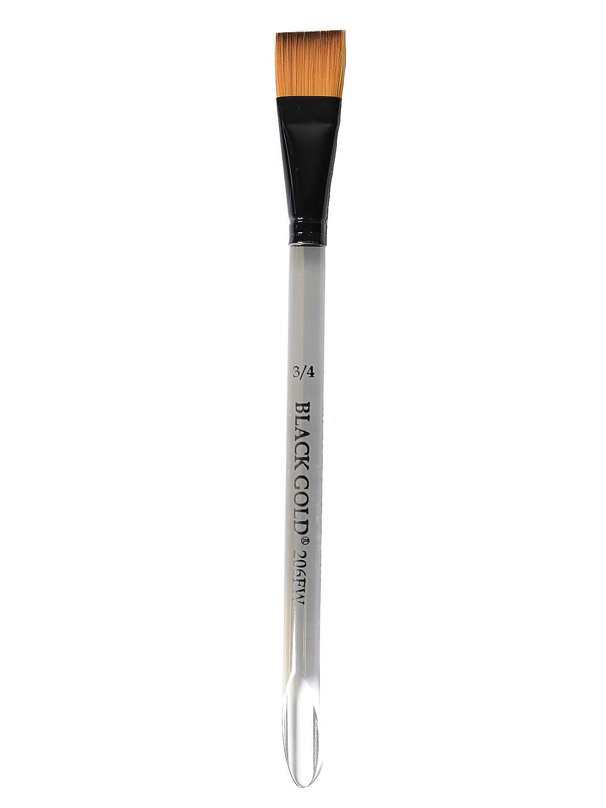 Dynasty Black Gold Series Synthetic Brushes Flat Wash Clear Acrylic Handle 3/4 In.