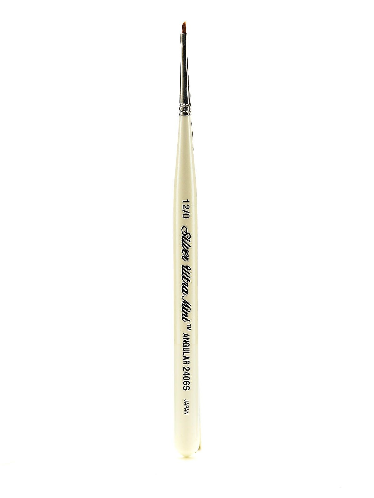 Silver Brush Ultra Mini Series Golden Taklon Brush, 12/0, Angular (24115)