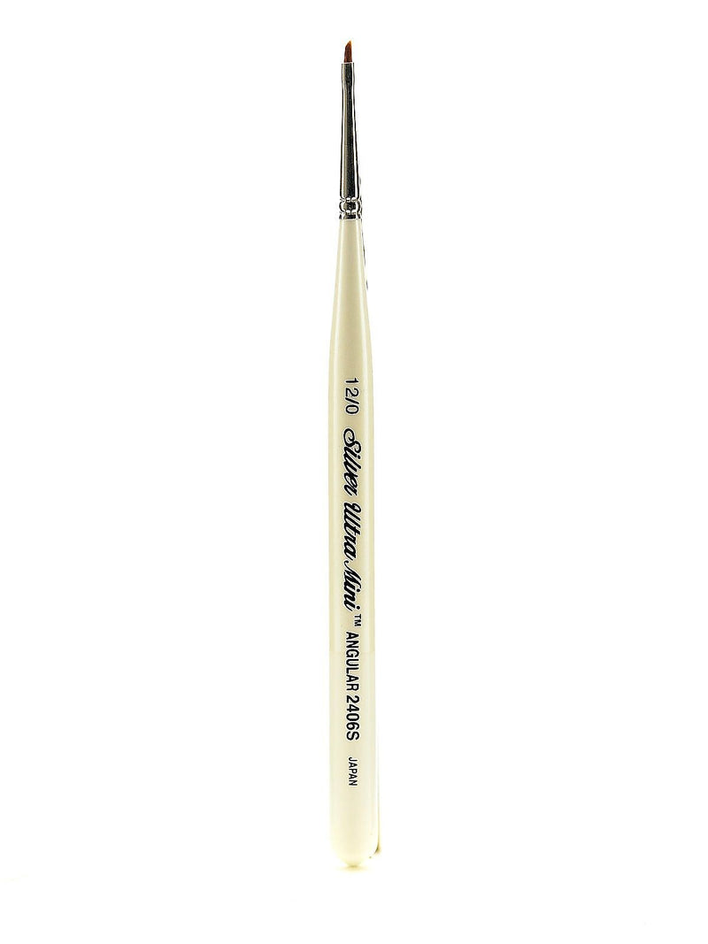 Silver Brush Ultra Mini Series Golden Taklon Brush, 12/0, Angular (24115)