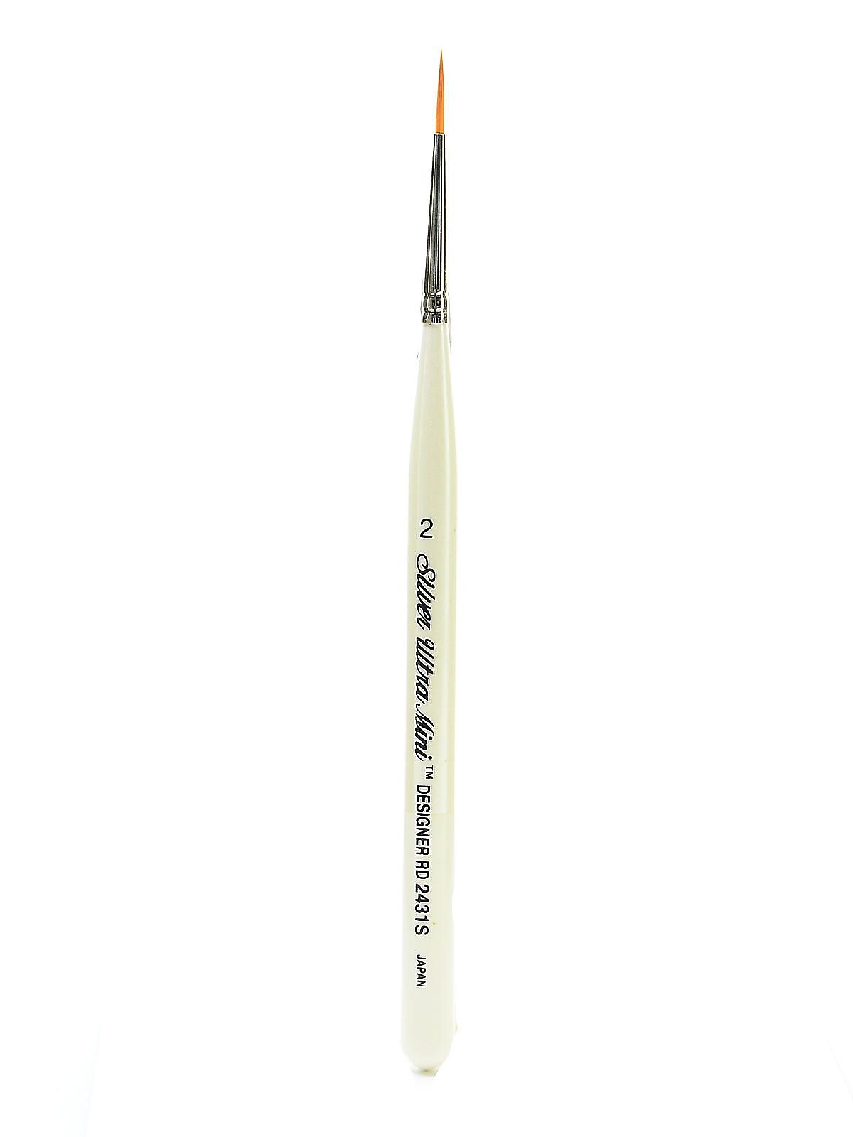 Silver Brush Ultra Mini Series Golden Taklon Brushes, 2 Designer Round (25639)