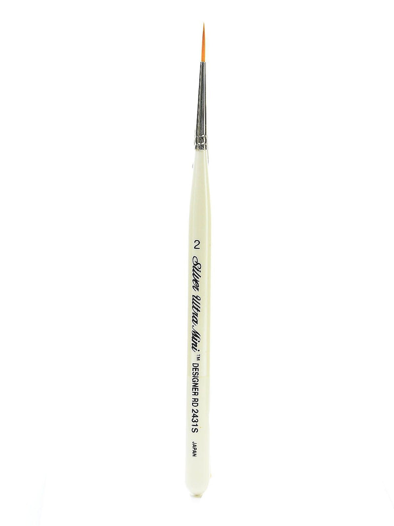 Silver Brush Ultra Mini Series Golden Taklon Brushes, 2 Designer Round (25639)