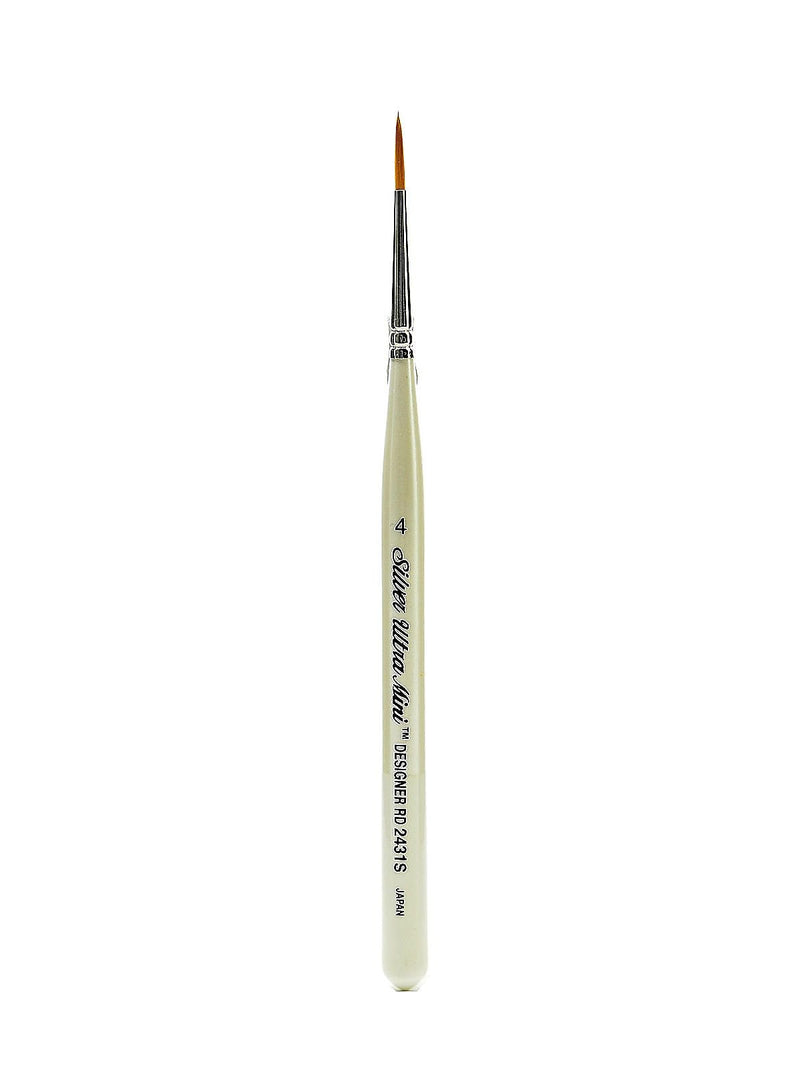 Silver Brush Ultra Mini Series Golden Taklon Brushes, 4 Designer Round (48815)