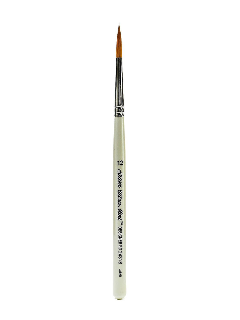 Silver Brush Ultra Mini Series Golden Taklon Brushes, 12 Designer Round (50727)