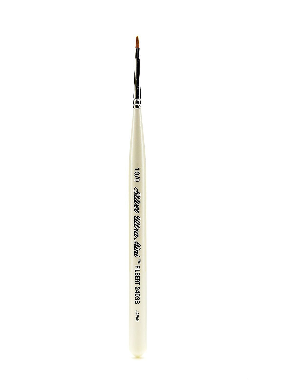 Silver Brush Ultra Mini Series Golden Taklon Brushes, 10/0 Filbert (78055)