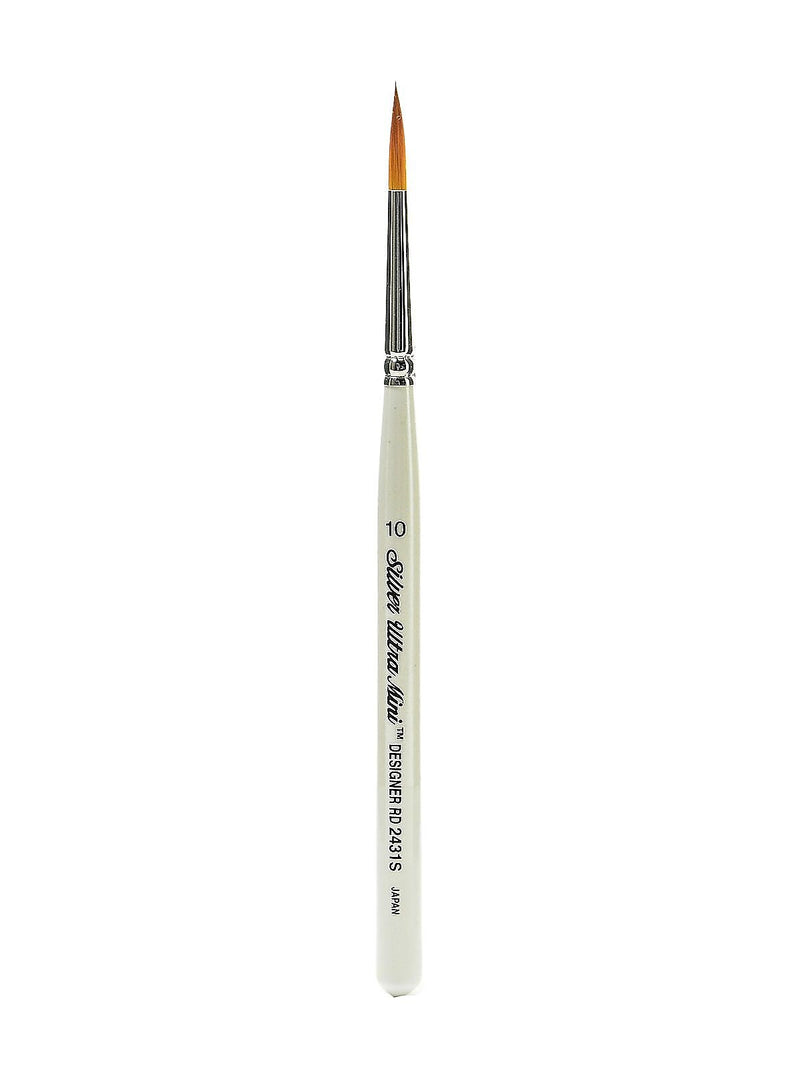 Silver Brush Ultra Mini Series Golden Taklon Brushes, 10-Designer Round (85755)