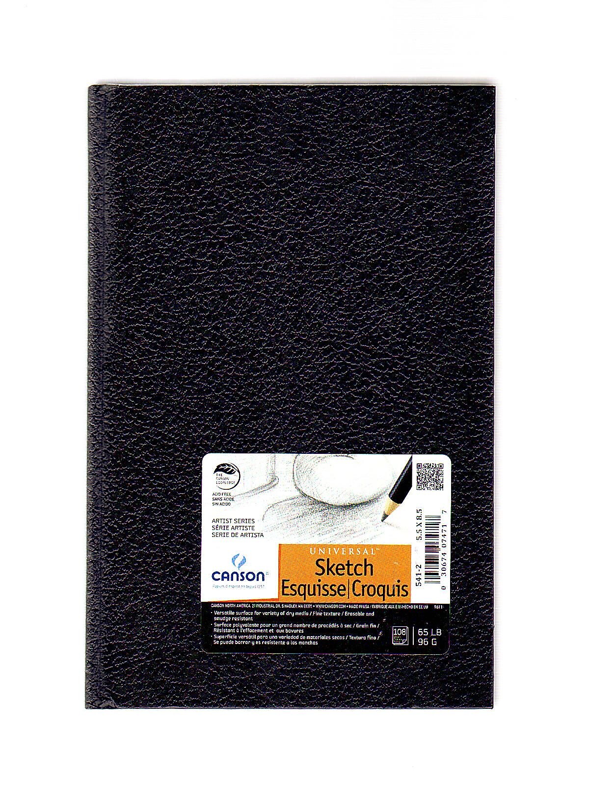 Canson 5.5" x 8" Hard Bound Sketch Book, 108 Sheets/Book, 2/Pack (12437-PK2)