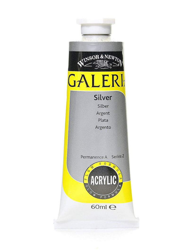 Winsor And Newton Galeria Flow Formula Silver 617 Acrylic Colour, 60Ml, 3/Pack (14195-Pk3)