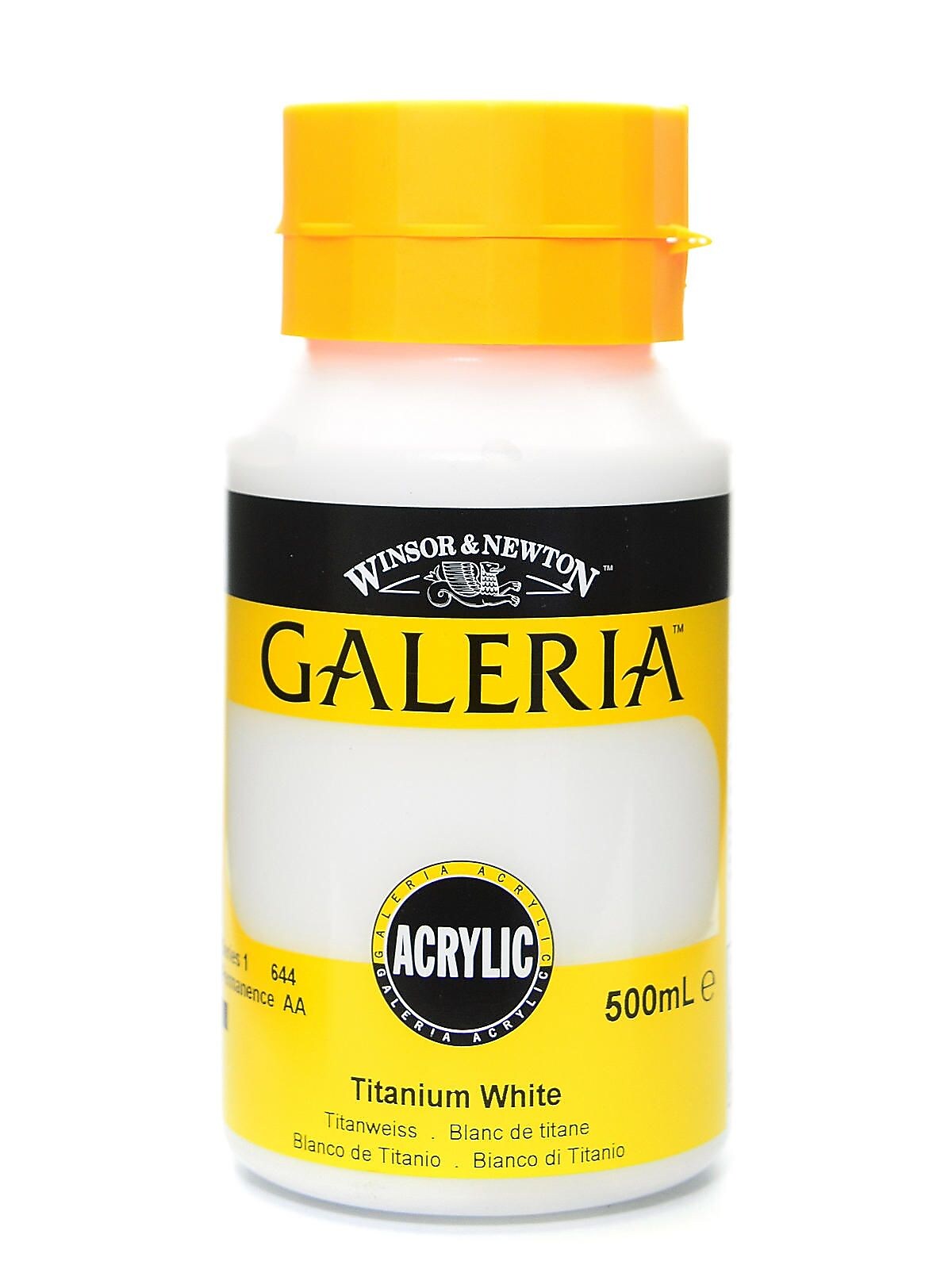 Winsor And Newton Galeria Flow Formula Acrylic Colors Titanium White 500 Ml 644 (22595)
