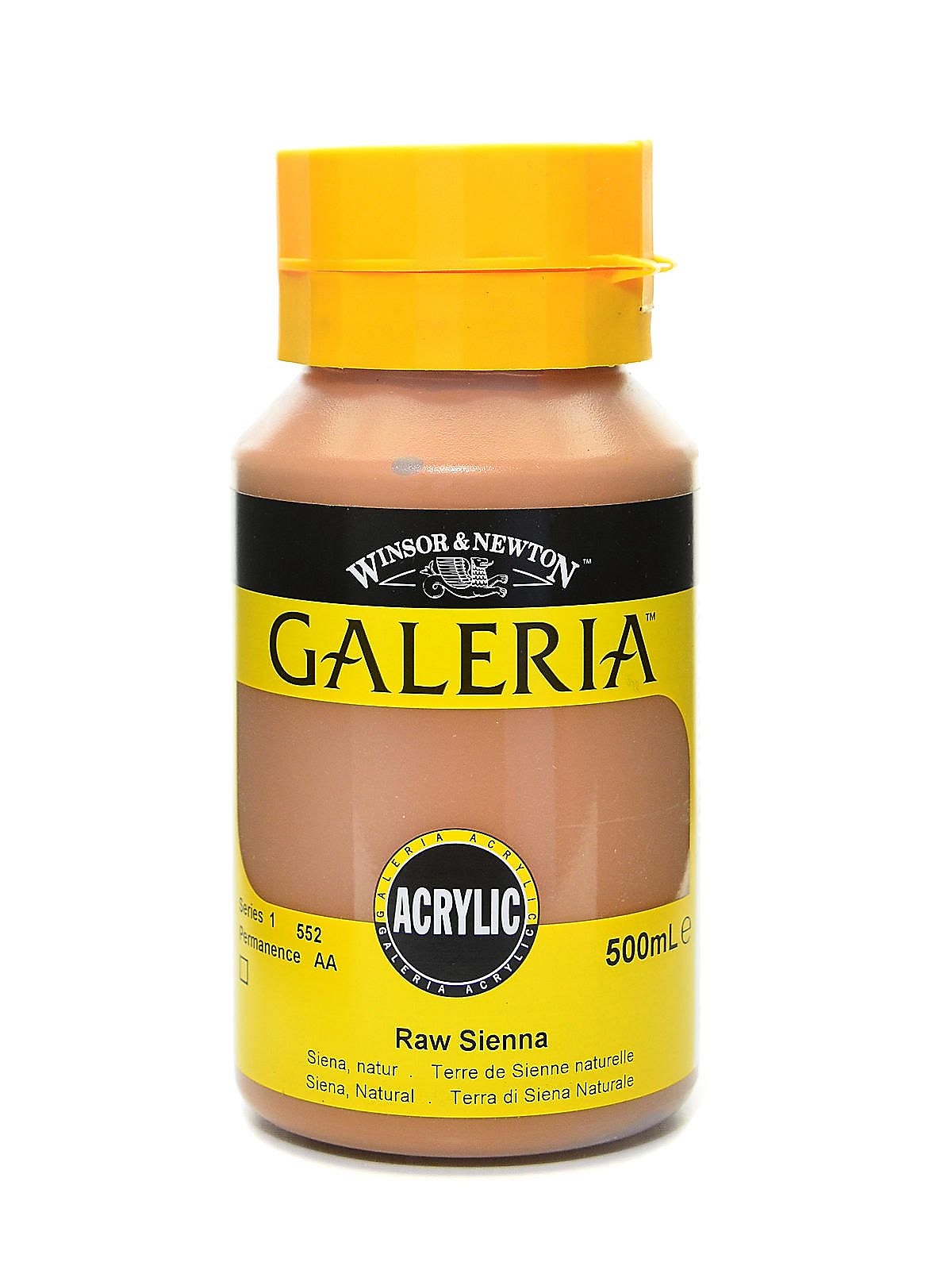 Winsor And Newton Galeria Flow Formula Acrylic Colours, Raw Sienna No 552, 500Ml (42210)
