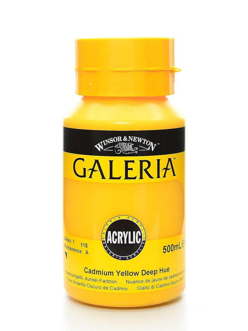 Winsor & Newton Galeria Flow Formula Acrylic Colours, Cadmium Yellow Deep Hue No 115, 500 Ml (50073)