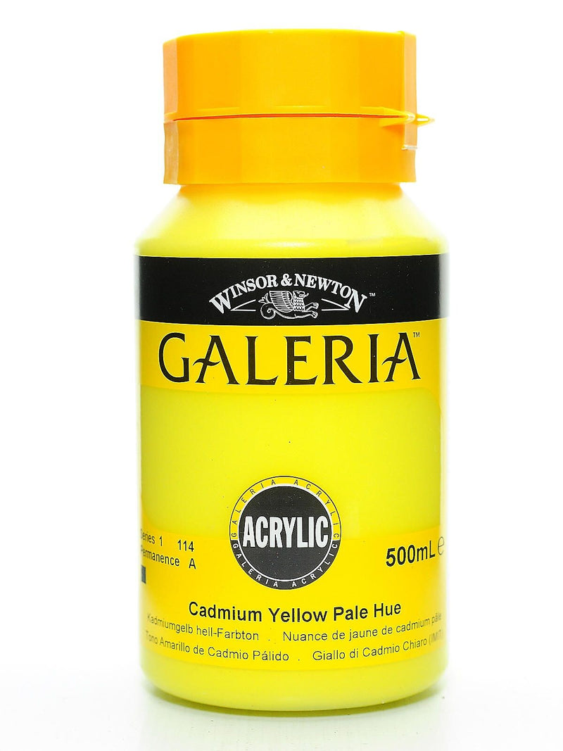 Winsor & Newton Galeria Flow Formula Acrylic Colours, Cadmium Yellow Pale Hue No 114, 500Ml (85917)